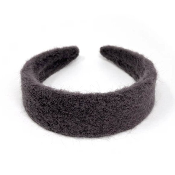 NWOT Faye Fuzzy Wide Gray Headband - Picture 1 of 4